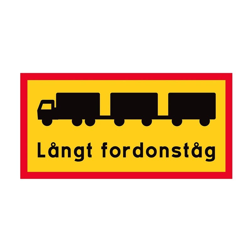 Skylt Långt Fordonståg