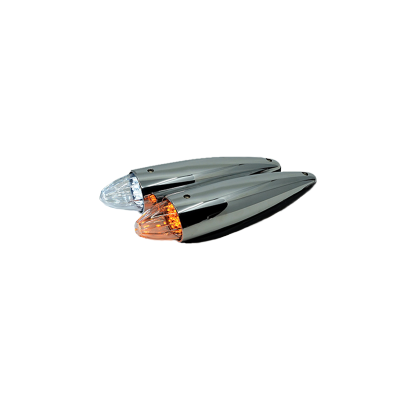 Torpedlampa Vit/Orange LED Klar Lins 24V